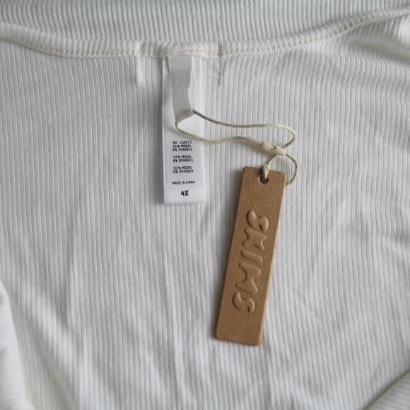 SKIMS Marble Ribbed Sleeveless Slipdress White Soft Lounge Maxi Dress 4X NWT - Picture 5 of 6